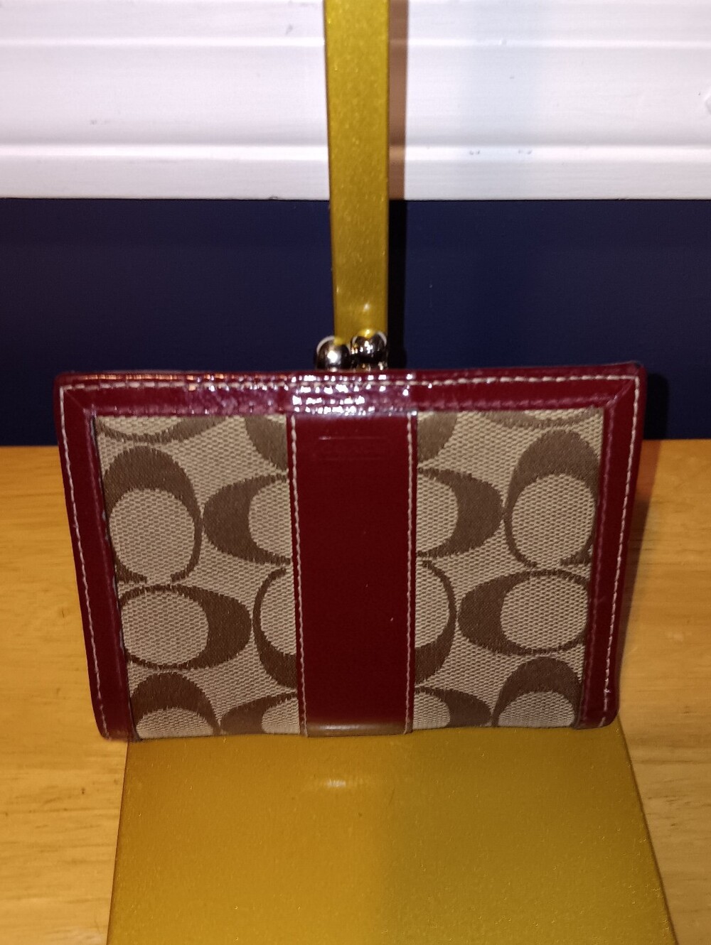 Coach Monogram Snappy Kisslock Coin Wallet